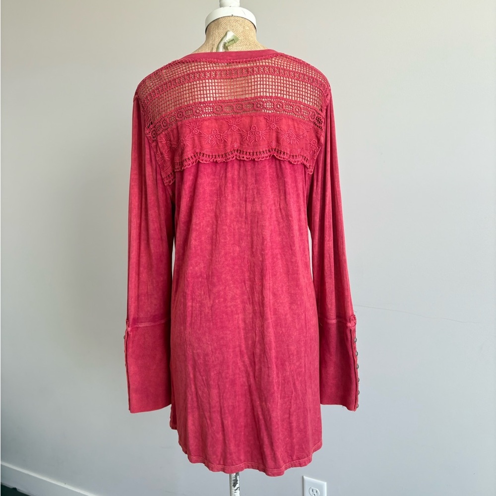 Aratta Silent Journey Boho Embroidered Henley Tunic - Picture 8 of 8